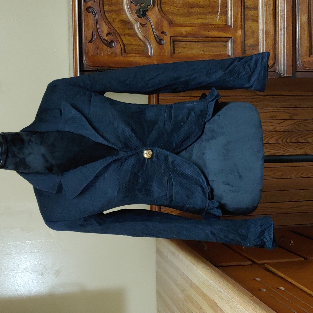 Juicy Couture y2k Vintage Textured Ruffled Bottom Suit Jacket S